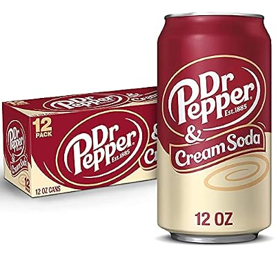 New Dr Pepper and Cream Soda Zero, 12 fl oz cans, 24 count