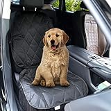 Bonve Pet Dog Seat Cover - Waterproof Pets Car Liner with 2 Adjustable Pet Car Safety Belts Best Dog Hammock Bench Protector for Cars, SUV, Standard