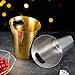 Stainless Steel Champagne Bucket with Ice Tongs - Stainless-Steel Beverage Tub - Diagonal Ice Bucket with Handle for Cocktail Bar, Wine, Home Bar Accessories, Parties - 4 Quarts - New Gold