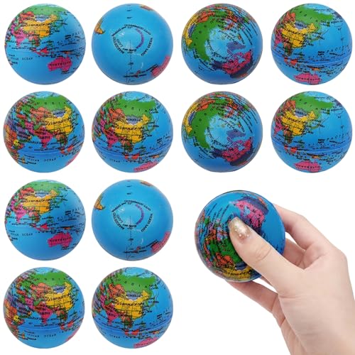 Bolas Antiestres 12 Piezas, Pelota Antiestrés, Stress Ball Globe, Pelotas