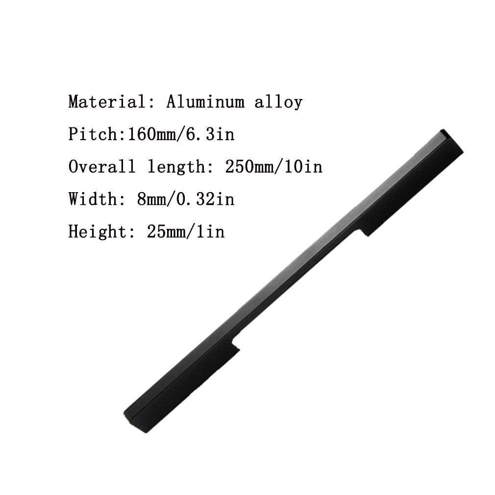Uchwyt meblowy do nowoczesnych drzwi do szafki Szuflada Gałki do sypialni Uchwyty do holowania Szafka meblowa ze stopu aluminium (złoto 96 mm) (czarny 160 mm)