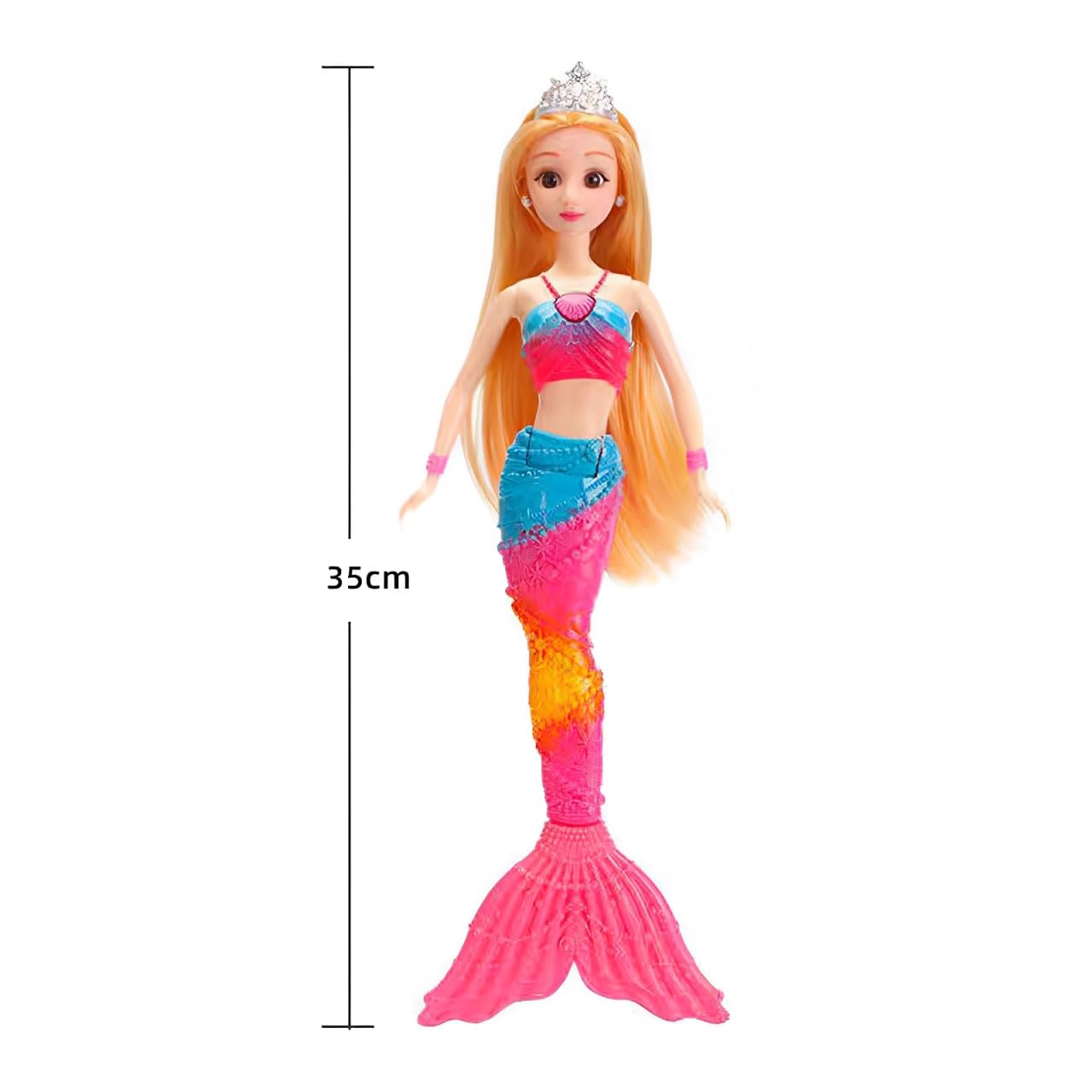 Cemirk Mermaid Doll with Light-Up Tail - 35cm Mermaid Toys with Accessories, 3D Real Eyes, Flexible Joints - Dolls for Girls Ages 3+ - Image 2