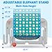 Giant 4 in a Row Connect Game, Adjustable Height (2.6FT-4.3FT) Jumbo 4-to-Score Yard Game Set with Basketball, Golf & Ring Toss, Elephant Design Outdoor Indoor Family Yard Party Game for Kids & Adults