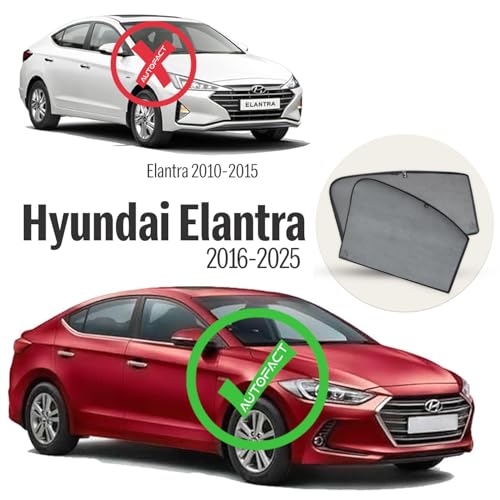 Image of Autofact Car Sunshades for Hyundai Elantra, UV Protection, Useful Car Accessories, Custom fit Sun Shades for Side Windows, Set of 4