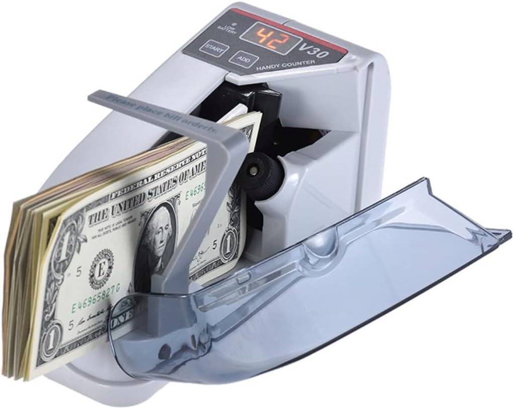 GOBBLER Portable Mini Note Counting Machine for Home, Office, Business | Indian Currency/Cash Counting Machine with LED Display | UV/WM Function |Auto-shutoff | White-image-1