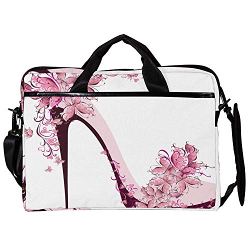 Maletín portátil 15 pulgadas rosa con estampado floral elegante