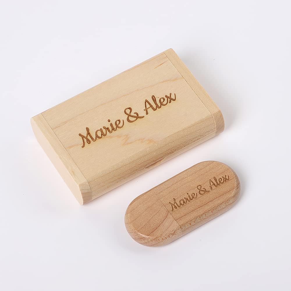 Customized Personalized U Disk 2G, 8G, 16G, 32G, 64G Logo Gift Commemorative Custom Logo Wooden USB Flash Drive, Personal Gift, Party Wedding (64G, Walnut)
