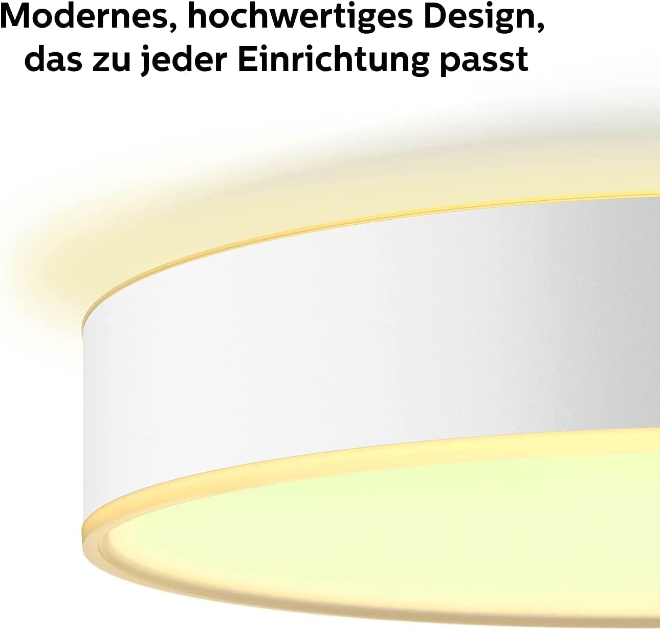Philips Hue White Ambiance Enrave Deckenleuchte XL (6.100 lm) inkl. Dimmschalter, dimmbare Deckenlampe für das Hue Lichtsystem mit allen Weißtönen, smarte Lichtsteuerung über Sprache und App, weiß