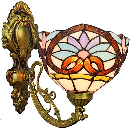 Appliques murales de style industriel, appliques murales de style Tiffany, appliques murales de style Tiffany en vitrail romantique, salon, décoration de chevet de chambre à coucher