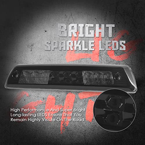 High Mount 3Rd Stop Light Assemblies, Compatible With 09-14 Third Center Cargo Reverse Rear Led Brake Light Bar Taillight Two Rows (Smoke) #TOP4