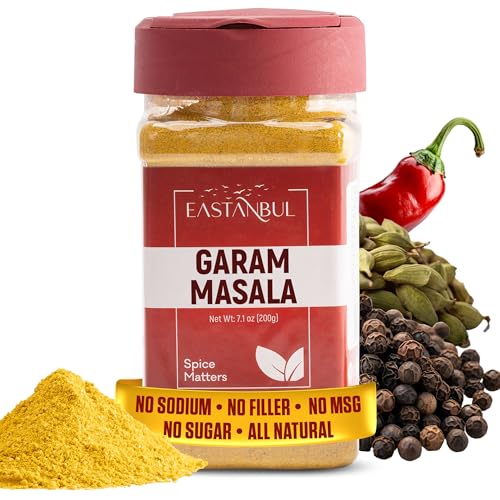 Eastanbul Garam Masala, 7.1oz Garam Masala Indian Spice Powder Mix, 11 Spice Blend, Top Culinary Grade Seasoning, Sodium Free, Sugar Free, No MSG, No Filler, Vegan
