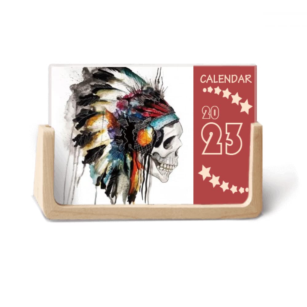 Indian Human Skeleton Flamen Desk Calendar Desktop Decoration 2023