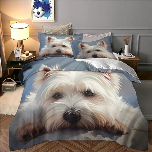 Housse de Couette Microfibre Hypoallergénique Anti-Plis King avec Zip Schnauzer - 6