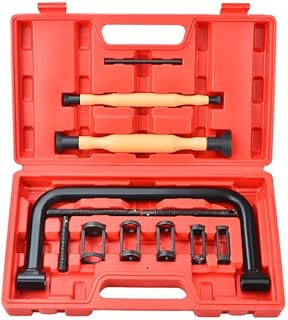 Prokomon 12Pcs Valve Spring Compressor with Valve Lapper Set Auto Compression C-Clamp Tool Service Kit with Valve Lapping Grinding Stick Tool for Motorcycle, ATV, Car, Small Engine Vehicle Equipment