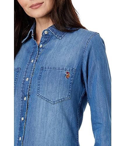 U.S. POLO ASSN. USPA Denim Shirt Medium Wash XS3