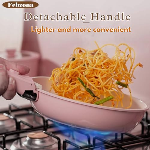 Image of Febzona pakkad for Kitchen-Removable Handle-Detachable Holders Cookware, Universal Pot Handle, Idukki pakad Tongs sansi sandasi for Utensils (Light Pink)