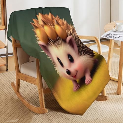 Couverture polaire hérisson douce pour vos moments cocooning sur le canapé