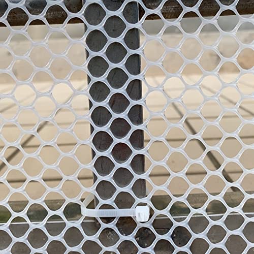 Clôture De Jardin Anti-Animaux, Grillage À Poules en Plastique Blanc avec Attaches De Câble, Hauteur 3,5 À 10 M, Clôture pour Volailles, pour Travaux Manuels Et Floraux (50 X 500 Cm)