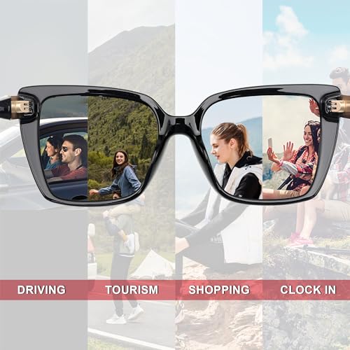 Image of Men's Polarized Sunglasses, Square Rubber Frame Carbon Fiber Temple Fishing Driving Sun Glasses UV Protection RFS8205