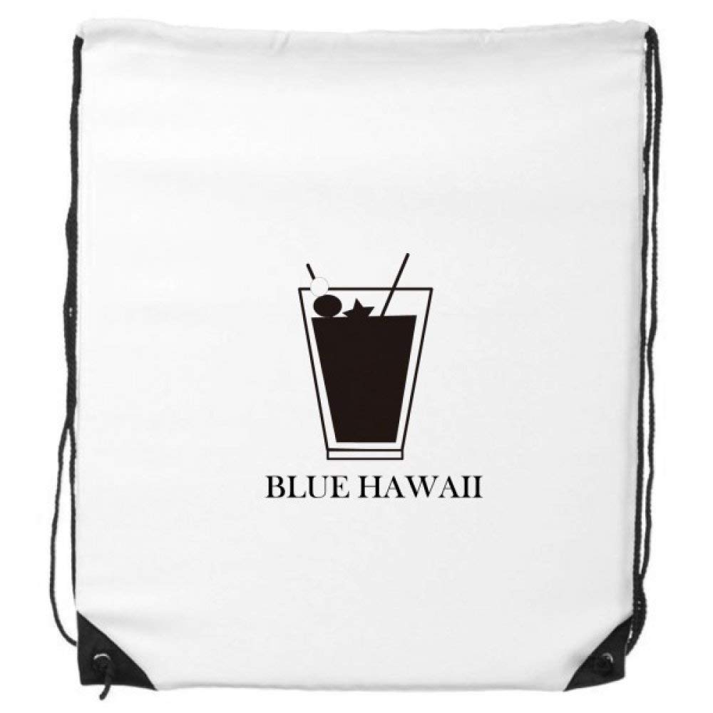 DIYthinker Silhouette Of Blue Hawaii Cocktail Drawstring Backpack Shopping Sports Bags Gift One_Size MultiColor