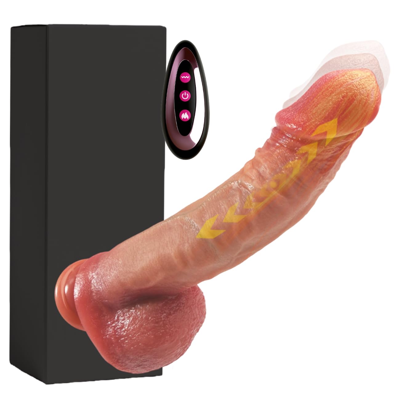 25 cm Dildo Realistico Vibratoreper Vibratore Anale Pene Realistico XXL Grosso Dildo Vibratore Anale Gigante 3 Spinte 9 Vibrazionecon Riscaldante Sexytoysys Donna Professionale, Color Carne
