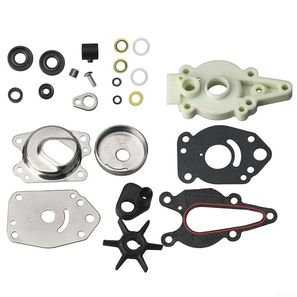 Kit de réparation de pompe à eau pour moteur hors-bord Mariner Force 6 8 9.9 10 15hp remplace 47-42089a3 46-42040a5 avec turbine en acier inoxydable et joints pour l'entretien du refroidissement du