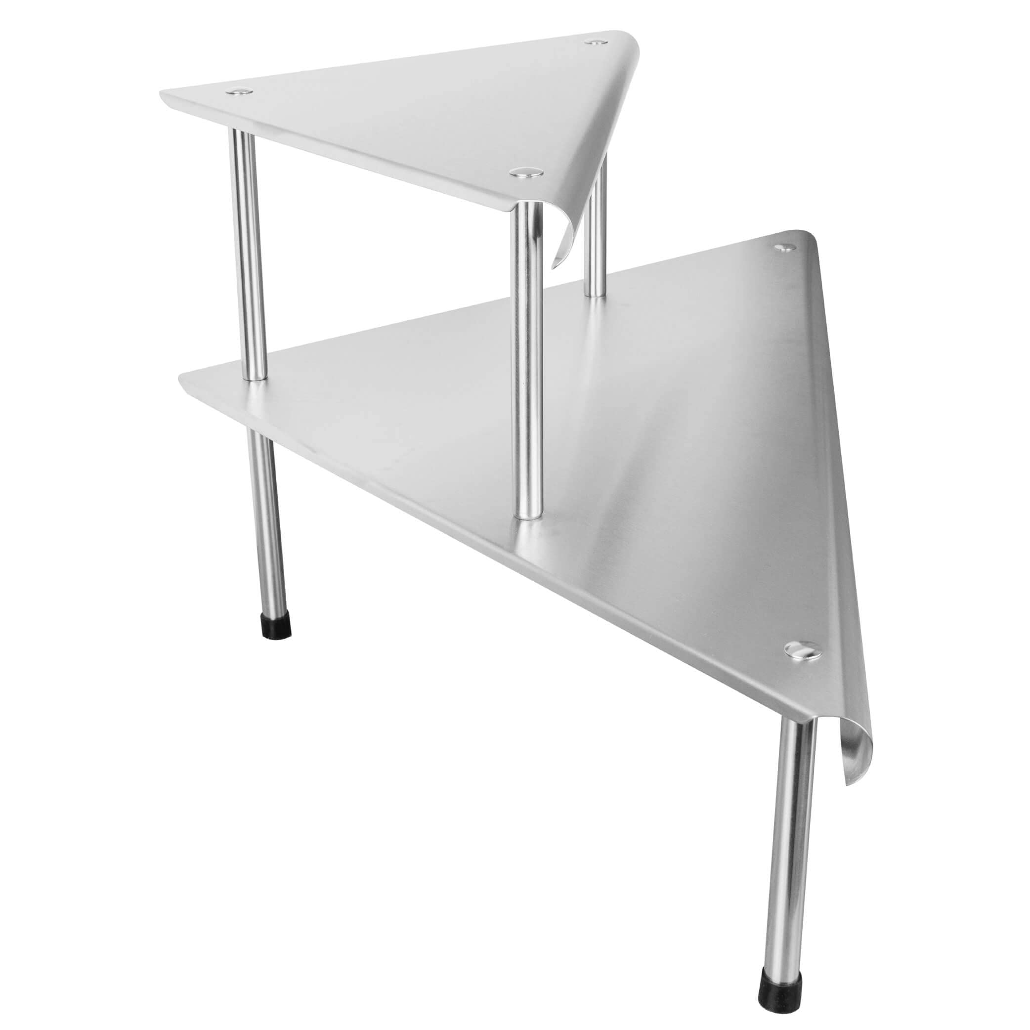 Maximex Étagère d'angle de cuisine Massivo Duo à 2 rayons, Argent