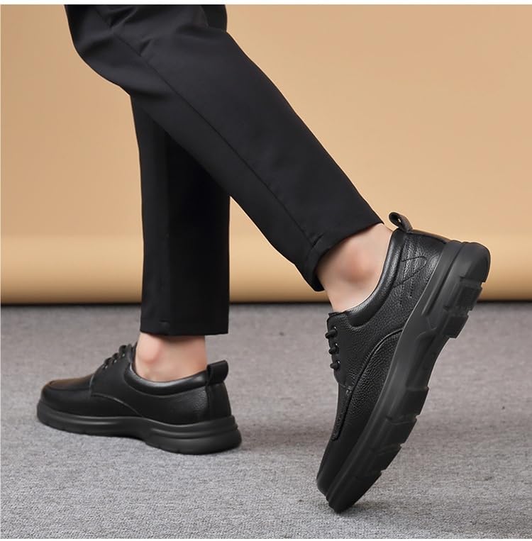 Men's Lace-Up Leather Shoes Breathable Genuine Leather Business Dress Shoes Casual Wedding Shoes4
