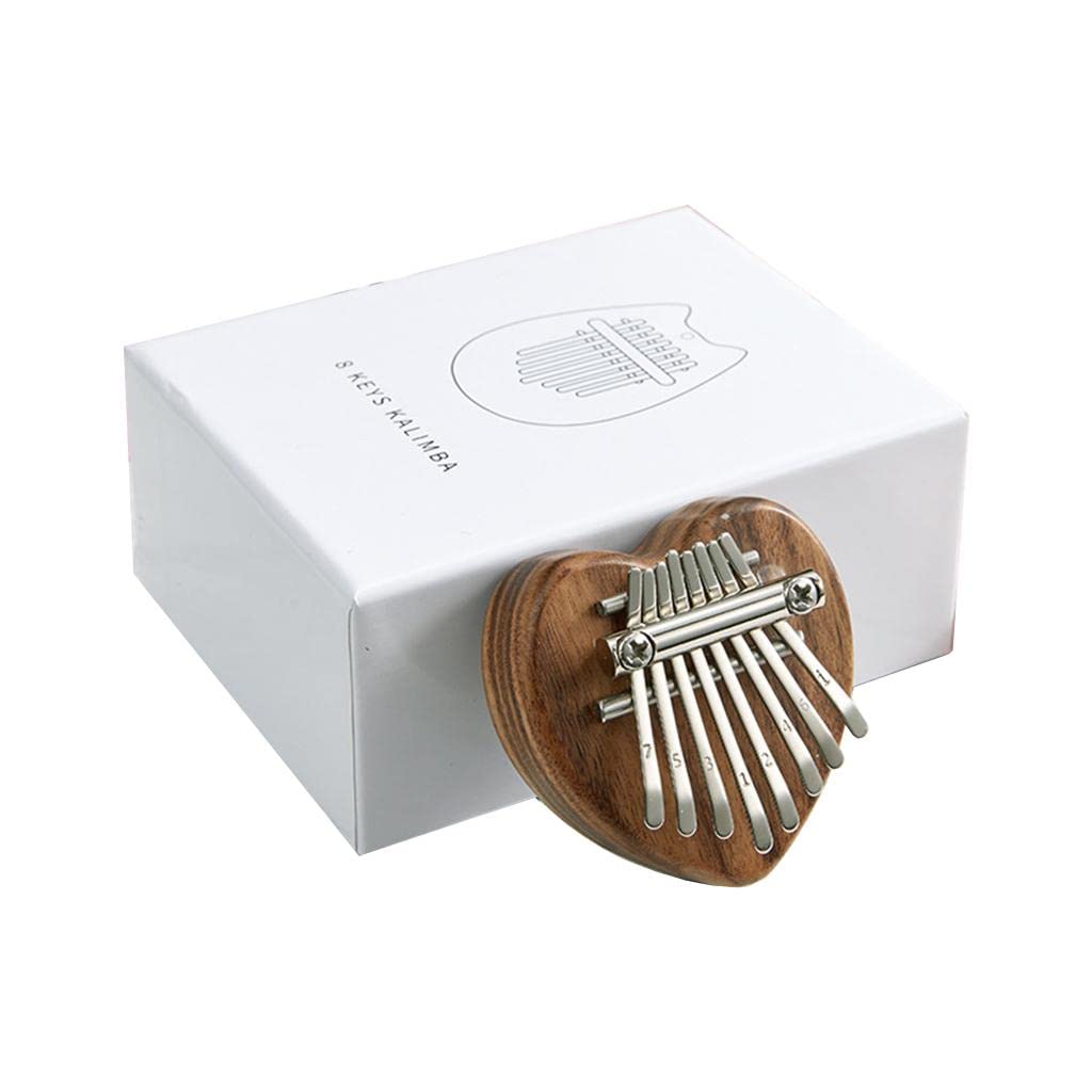 8 Keys Mini Kalimba Portable Thumb Piano Wood-Heart shape-image-43