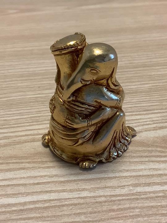 チベット密教 新品 1点物 》 オリジナル 金張り 歓喜天 ガネーシャ