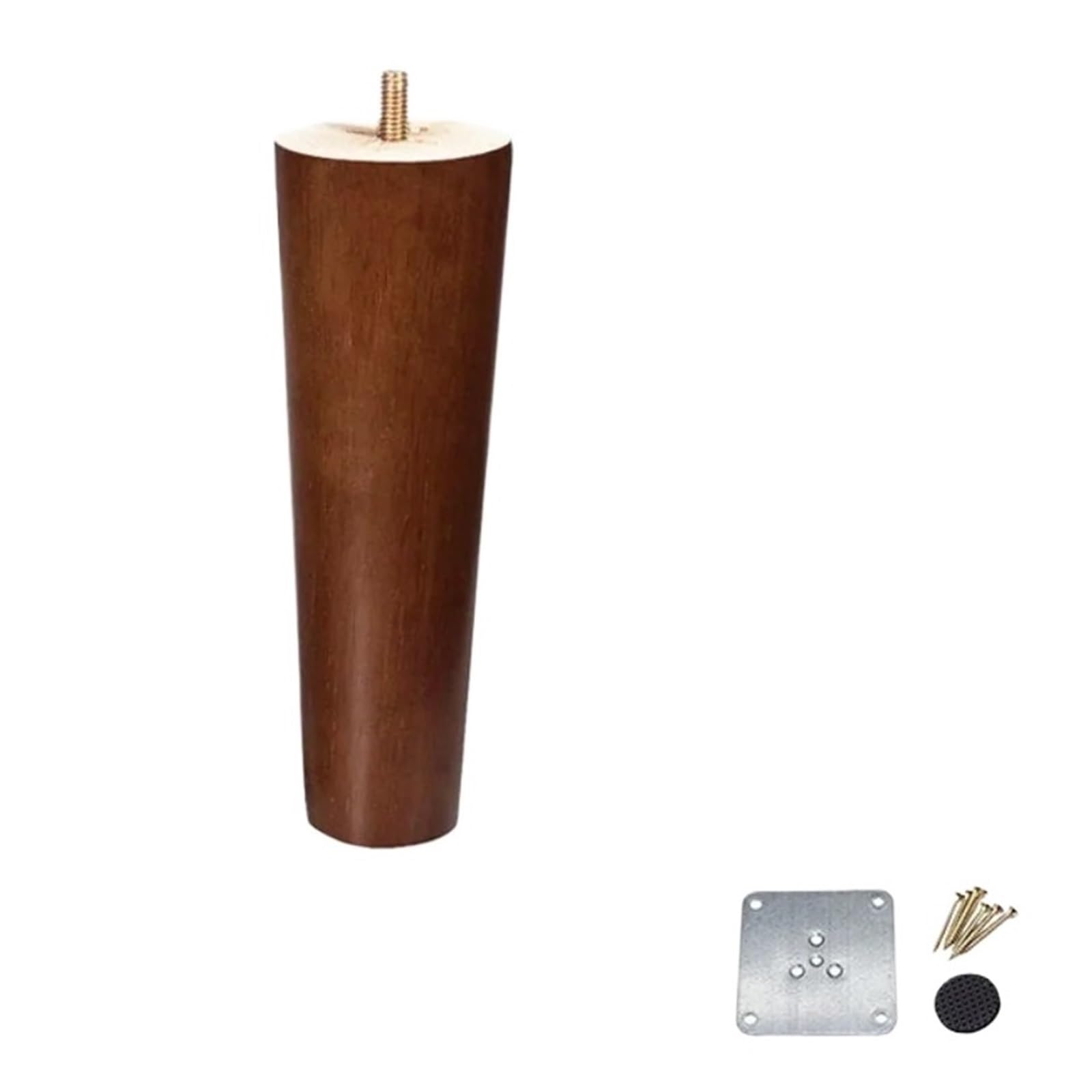 Gambe di ricambio per divano in legno massello, da 20,3 cm a 30,5 cm, design conico regolabile in noce con piastra in ferro, piedini universali per aumentare l'altezza e migliorare i mobili