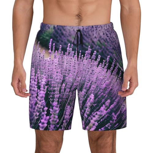 Traje de baño para hombre lavanda de secado rápido y tejido ligero para playa