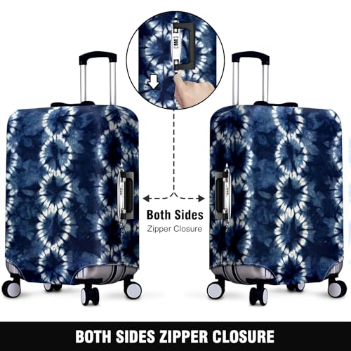 Travel Luggage Cover Suitcase Protector Scratch-Resistant Fit Not Included Suitcase Bule Flowering Plant M-22-24in2