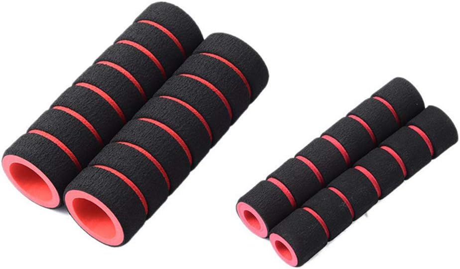 4pcs/set Universal Grip Comfort Sponge Foam Handlebar Motorcycle Bike Electric Bicycle Handle Bar Grip Cover & Lever Cover Red