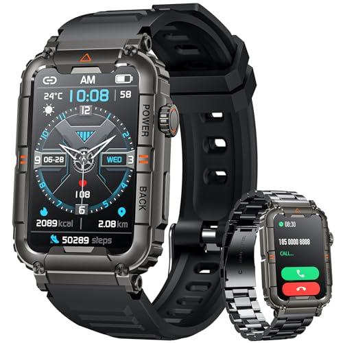 Reloj inteligente para hombre con seguimiento de actividad física: correa de reloj inteligente de 1.57 pulgadas para responder llamadas, 107 modos deportivos, monitor de frecuencia cardíaca, sueño
