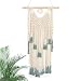LAVAY Macrame Wall Hanging Green and Beige Woven Tapestry Boho Chic Tassels Pendant Hippie Bohemian Wall Art Bedroom Living Room Dorm Backdrop Home Decorations, 33"x 18" (No.2)