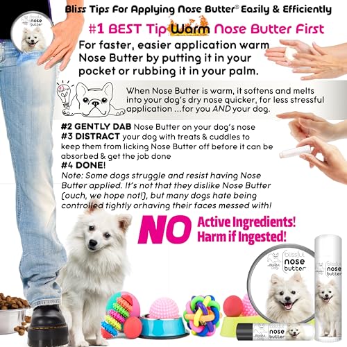 Image of The Blissful Dog American Eskimo Nose Butter for Dry, Cracked Skin, Lick-Safe Dog Nose Balm with Moisturizing Shea Butter, Almond, Olive, and Essential Oils, Pet Supplies, Uncented, 0.50 oz.