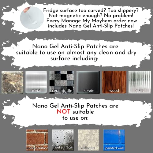 Manage My Mayhem | Acrylic Magnetic Dry Erase Board For Fridge 16"X12" | Acrylic Dry Erase Board With 4 Magnets | Includes 4 Magnetic Dry Erase Markers, Magnetic Eraser And Anti-Slip Patches #TOP5