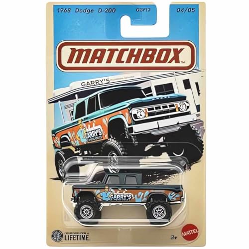 Image of Matchbox 1:64 Scale 1968 Dodge D-200 Garry's Plumbing Service for 3 Years & Above 04 /05 (Multicolor)