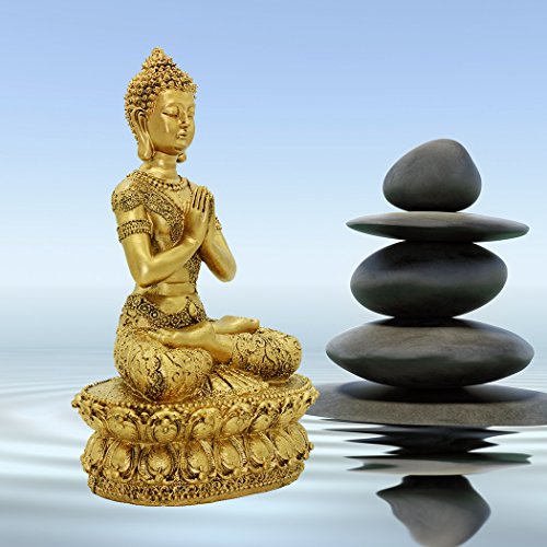 Brass Statu 13.19"（H） Gold Resin Meditation Buddha Sculpture Home Decor Housewarming Gift Bs113 #TOP3