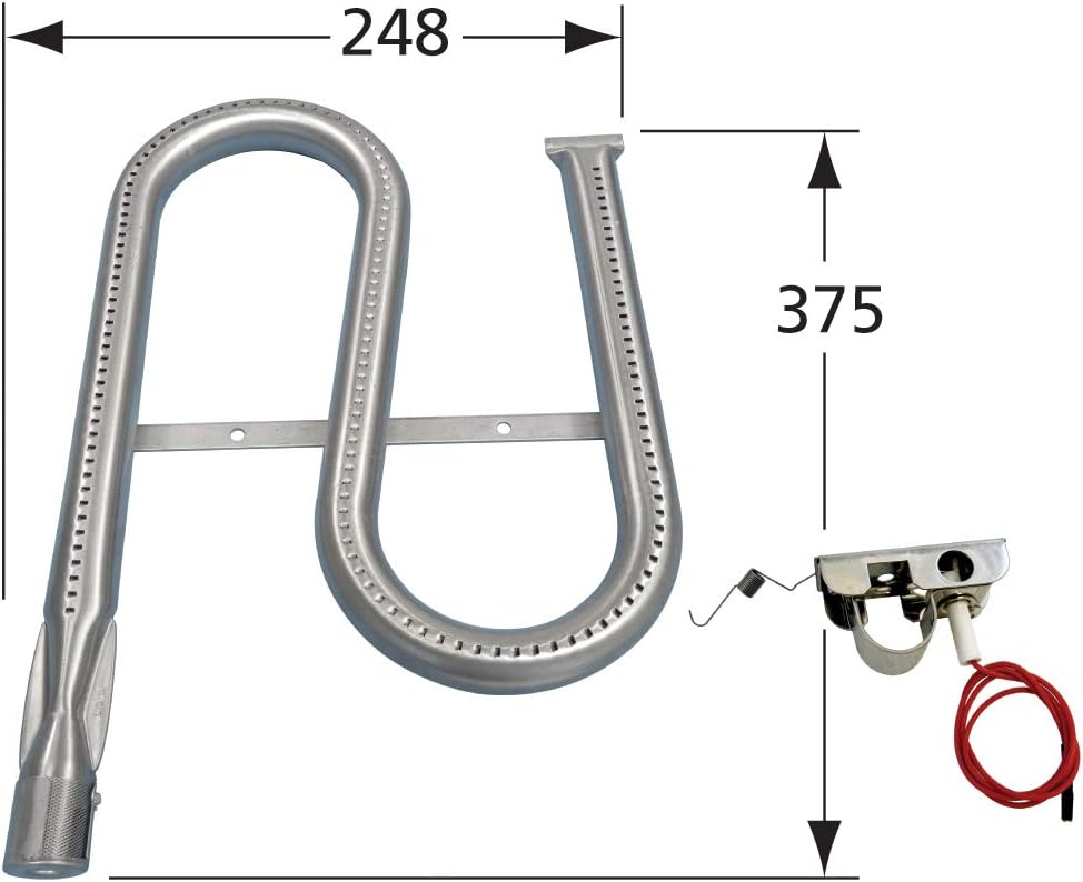 Music City Metals 13021 Stainless Steel Burner Replacement for Select Ducane Gas Grill Models