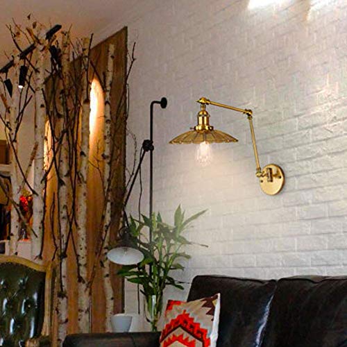 Lámpara de luz de pared retro ajustable E27 de metal para pasillo C 4