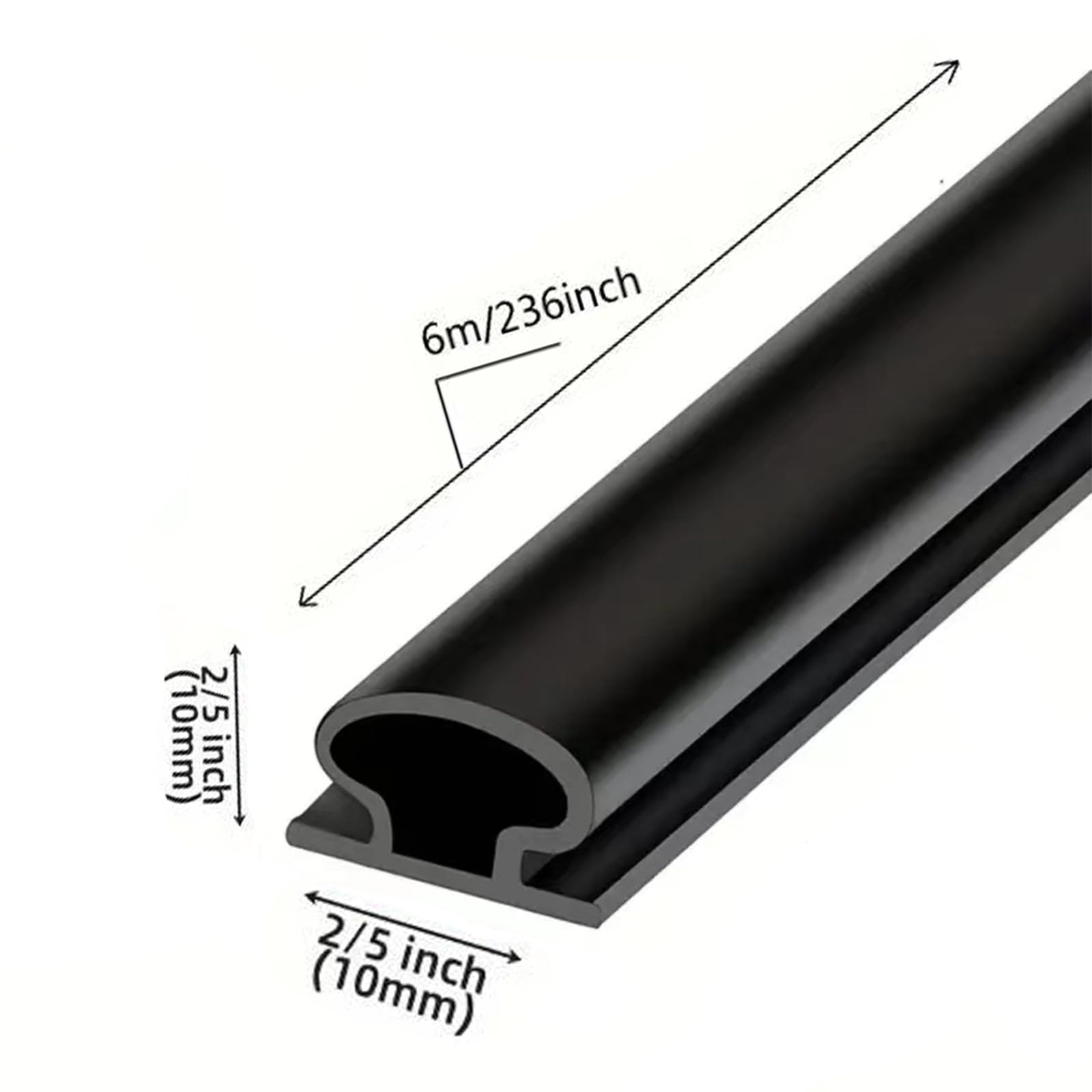 Noir Bande D'étanchéité Autocollante 10mm X 10mm Pour Portes Fenetres Joint En Caoutchoucanti Collisionantibruitetanche A Leauantipoussiere 6m 92016641