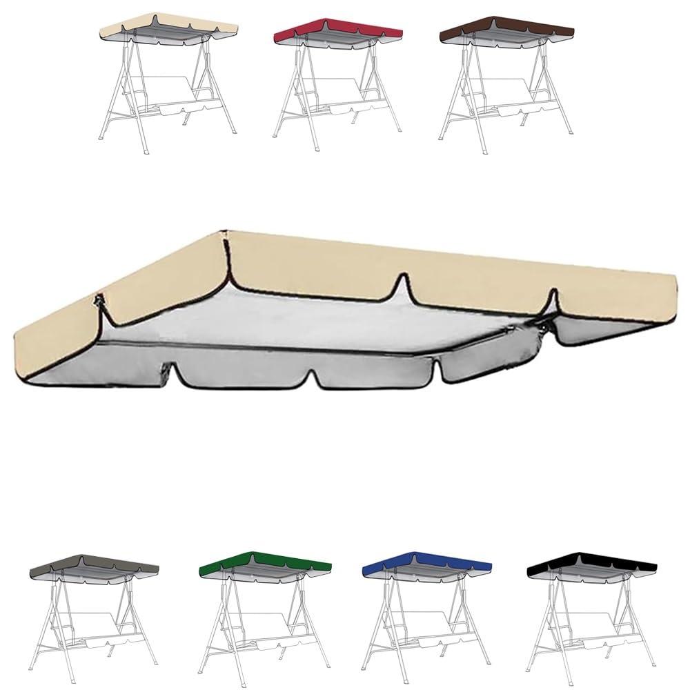 Qcknkmgg Beige Replacement Canopy For Outdoor Swing, Patio Swing Canopy Replacement Cover Multicolor Multiple Sizes(,56X47x7in(142X120x18cm))