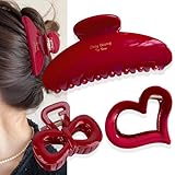 3Pcs Red Claw Clip Set Large...