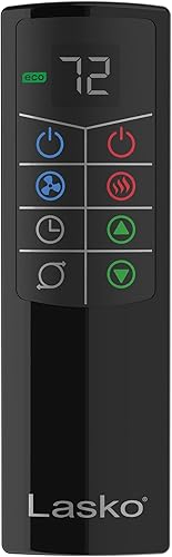 Miniatura 5 de Lasko Ventilador de torre oscilante de 1500 W para todas las estaciones y calentador de espacio con 4 velocidades de ventilador silenciosas, 3