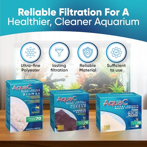 Image of AquaClear 70 HOB Maintenance & Replacement Filter Media Kit, Including Trident Nova Mesh Bags (AquaClear Activated Carbon 3-Pack, Filter Foam Sponge 3-Pack, BioMax Media)
