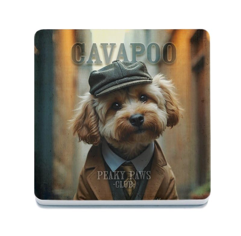 Decorative Coaster (10 x 10 cm) - Peaky Paws (Cavapoo)