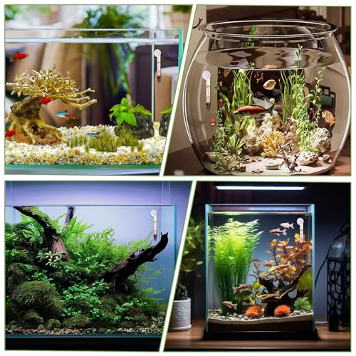 9 PCS Aquarium Thermometer Aquarium Innen Aquarium Thermometer Glas Aquariumthermometer Aquarienthermometer Wassertemperatur Messung Aquarium Zubehör Präziser Wassertemperaturmesser für Fischbecken