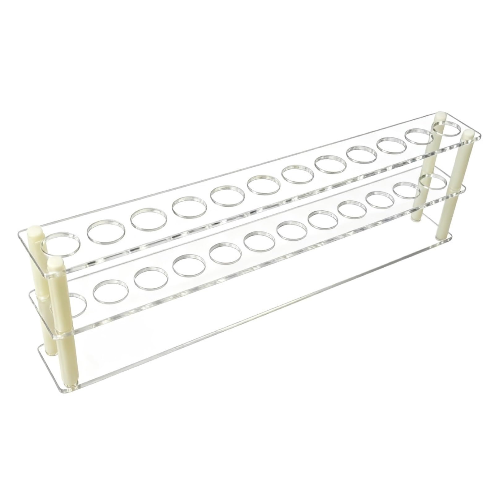 Gradilla De Tubo De Ensayo para Laboratorio Soporte For Tubos De Ensayo Acrílicos 15 Ml, Multifuncional(27x3.6x8.6cm)